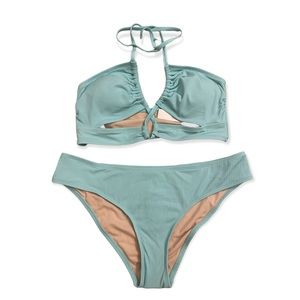 CUPSHE Nature Tripped Tunneled Cutout Bralette and Classic Hipster Set